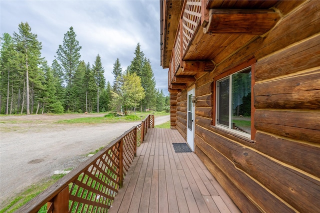 137 Amber Rd, Troy, MT 59935 - deck featuring a forest view