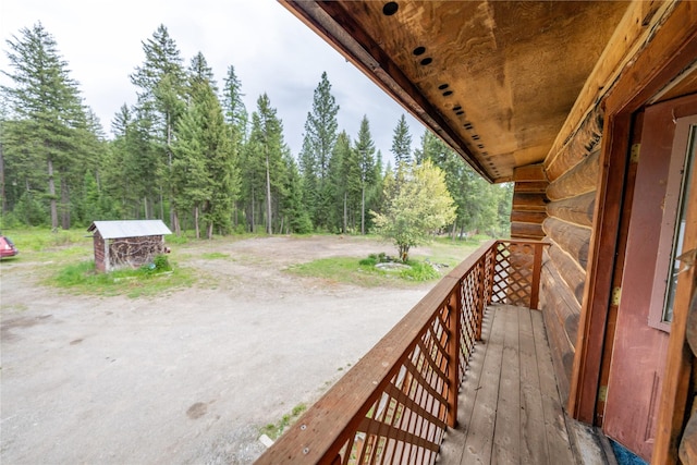 137 Amber Rd, Troy, MT 59935 - deck featuring a forest view
