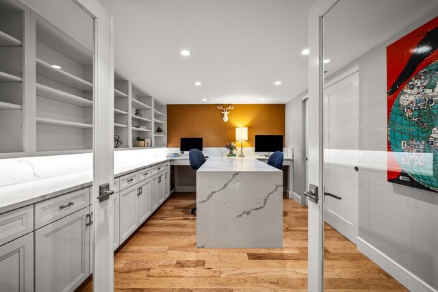 309 Fairway Dr, Whitefish, MT 59937 - unfurnished office featuring recessed lighting and light wood-type flooring