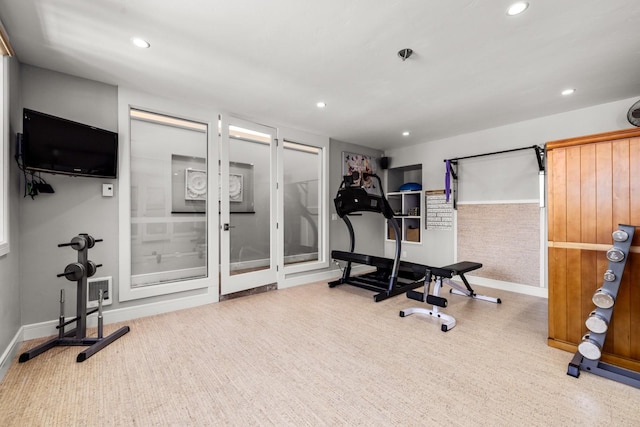 309 Fairway Dr, Whitefish, MT 59937 - workout area featuring recessed lighting and baseboards