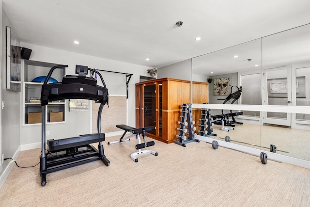 309 Fairway Dr, Whitefish, MT 59937 - exercise area with recessed lighting and carpet flooring