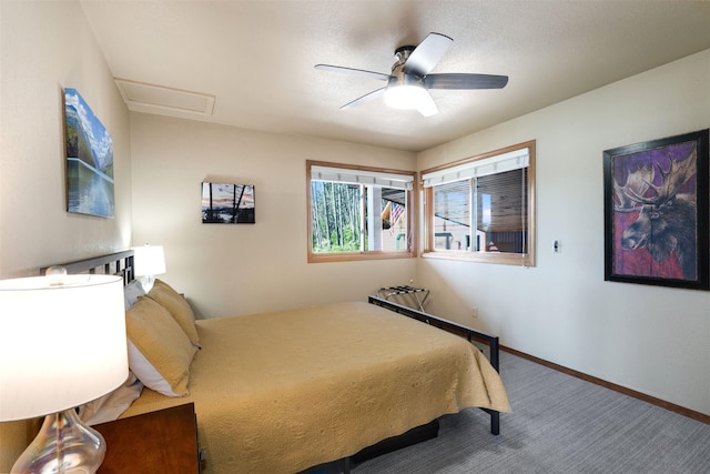 14690 Shore Acres Dr, Bigfork, MT 59911 - bedroom with carpet flooring and a ceiling fan