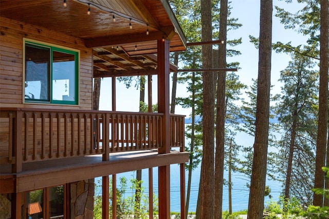 14690 Shore Acres Dr, Bigfork, MT 59911 - wooden terrace with a water view