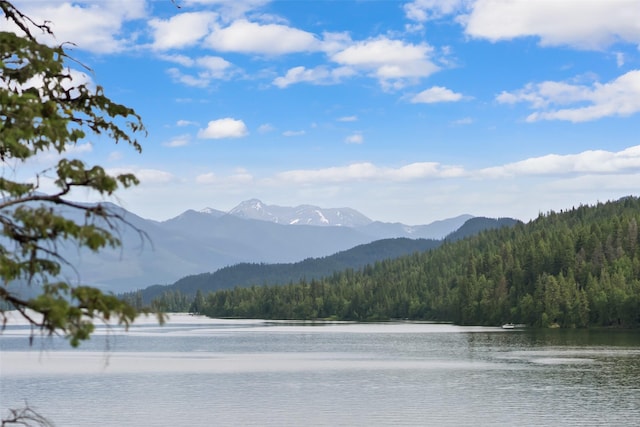 14833 Sunburst Dr, Bigfork, MT 59911 - water view with a forest and a mountainous background
