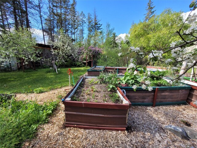 9230 Mt Highway 35, Bigfork, MT 59911 - view of grassy yard featuring a garden