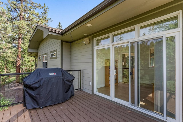5959 Hayes Creek Rd, Missoula, MT 59804 - wooden terrace featuring a grill
