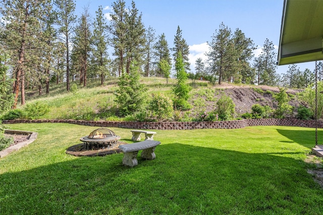 5959 Hayes Creek Rd, Missoula, MT 59804 - view of green lawn featuring a fire pit