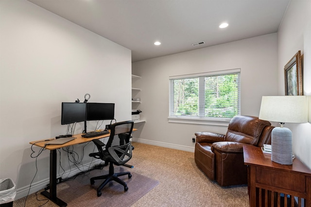 5959 Hayes Creek Rd, Missoula, MT 59804 - office area with light colored carpet, recessed lighting, and baseboards
