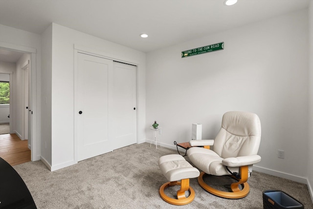 100 Bench Run, Columbia Falls, MT 59912 - sitting room featuring recessed lighting, baseboards, and carpet flooring