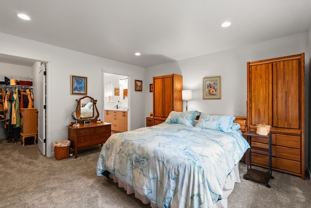 100 Bench Run, Columbia Falls, MT 59912 - carpeted bedroom with a walk in closet, a closet, recessed lighting, and ensuite bathroom