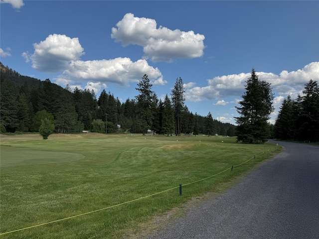 638 Trestle Creek Dr, Saint Regis, MT 59866 - view of asphalt road with a forest view and view of golf course