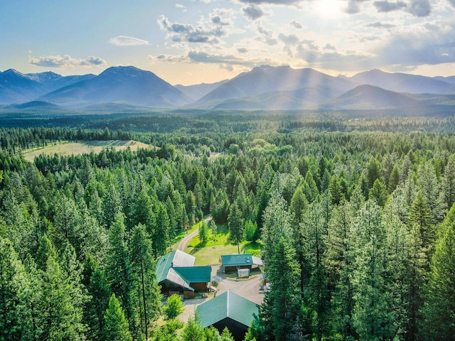 104 Swede Gulch Rd, Libby, MT 59923 - view from above of property featuring a heavily wooded area and mountains