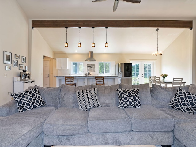 871 Conrad Dr, Kalispell, MT 59901 - living area featuring a chandelier and ceiling fan