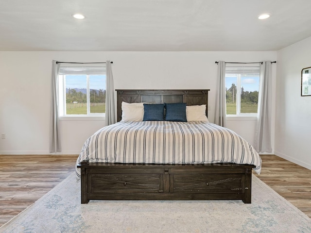 871 Conrad Dr, Kalispell, MT 59901 - bedroom with baseboards, wood finished floors, and recessed lighting