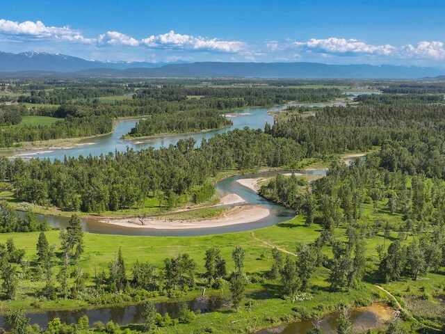 871 Conrad Dr, Kalispell, MT 59901 - aerial view of property's location featuring a forest and a water and mountain view