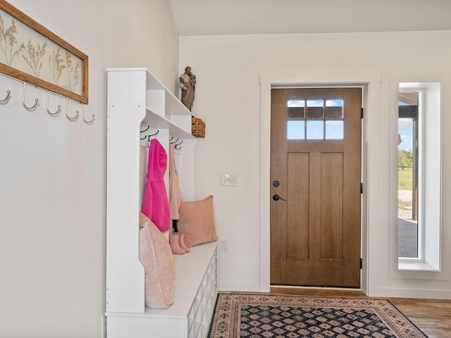 871 Conrad Dr, Kalispell, MT 59901 - mudroom with baseboards and wood finished floors