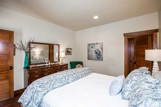 2475 E Lakeshore Dr, Whitefish, MT 59937 - bedroom featuring dark wood finished floors and recessed lighting