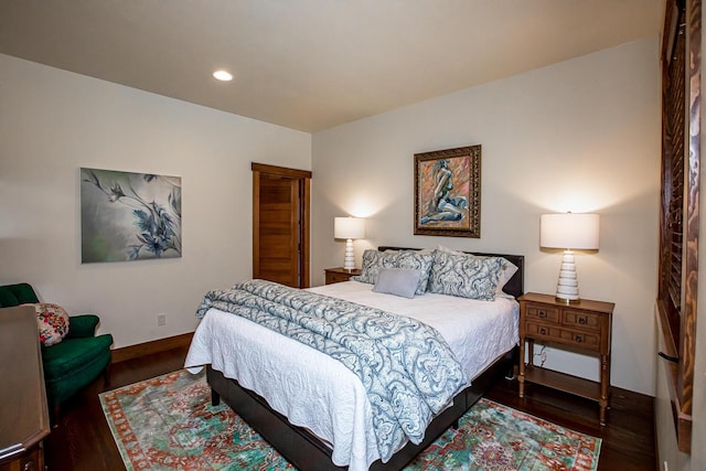 2475 E Lakeshore Dr, Whitefish, MT 59937 - bedroom with wood finished floors, baseboards, and recessed lighting