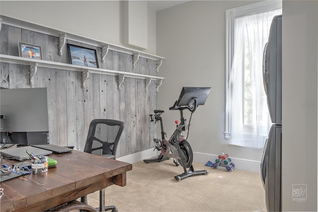 902 N Park Ave, Helena, MT 59601 - carpeted office with stacked washer / drying machine