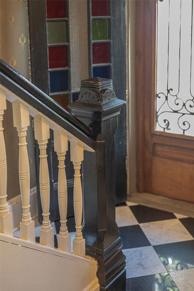 902 N Park Ave, Helena, MT 59601 - foyer entrance with tile patterned floors and stairs