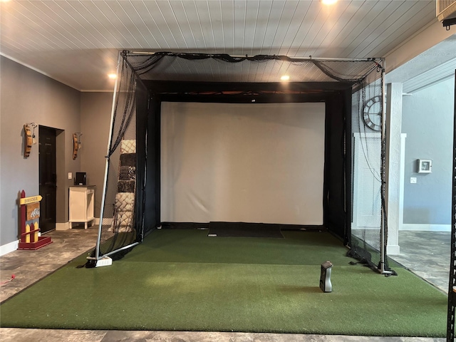411 10th Ave NE, Choteau, MT 59422 - rec room with golf simulator and baseboards