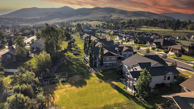 4995 Jeff Dr, Missoula, MT 59803 - aerial view at dusk of a mountain view and a residential view