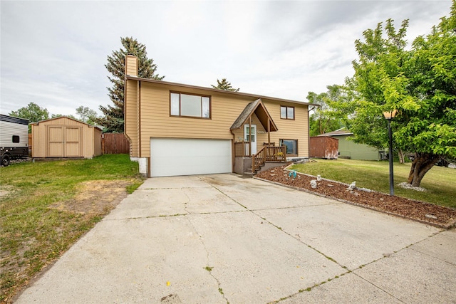 5900 Longview Dr, Missoula, MT 59803 - view of front of house featuring a garage, a front lawn, driveway, and a chimney
