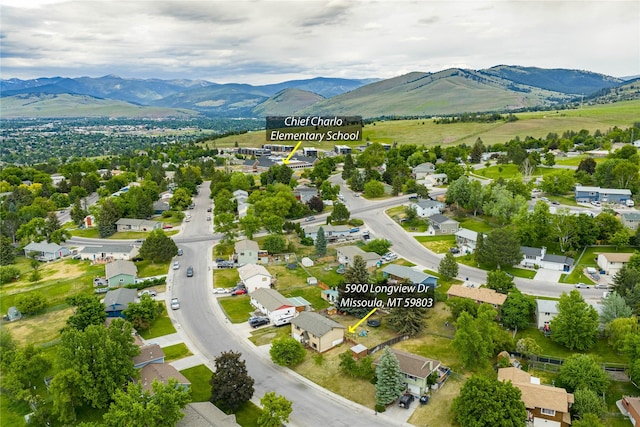 5900 Longview Dr, Missoula, MT 59803 - aerial perspective of suburban area with mountains
