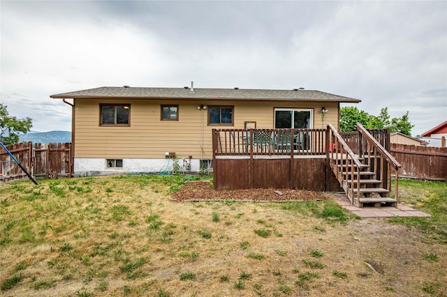 5900 Longview Dr, Missoula, MT 59803 - rear view of property featuring a wooden deck and stairway