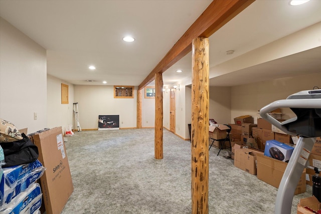 421 Swanson Lodge Rd, Troy, MT 59935 - finished below grade area with carpet floors and recessed lighting