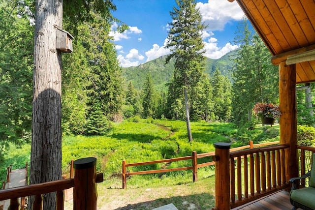 421 Swanson Lodge Rd, Troy, MT 59935 - view of yard featuring a wooded view and a mountain view