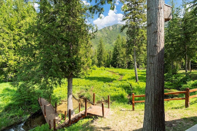 421 Swanson Lodge Rd, Troy, MT 59935 - view of yard featuring a mountain view and a view of trees