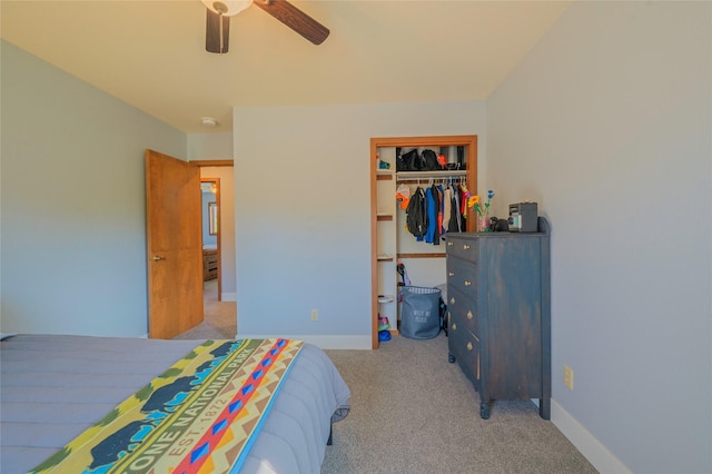 1520 Highland St, Helena, MT 59601 - bedroom with carpet floors, a closet, a ceiling fan, and baseboards