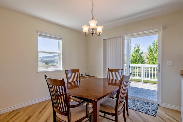 5196 Stallion Ridge Dr, Helena, MT 59602 - dining area featuring light wood finished floors, a chandelier, and baseboards