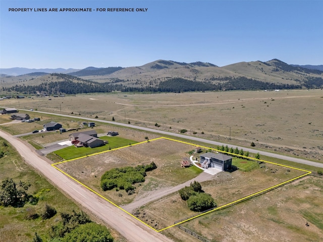 5196 Stallion Ridge Dr, Helena, MT 59602 - view of rural area with property parcel outlined and a mountain backdrop