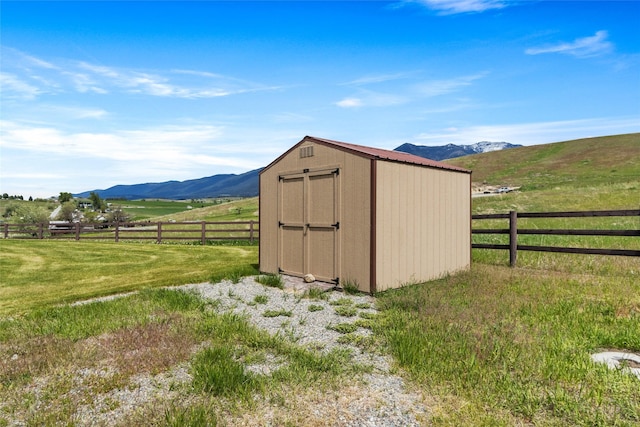 760 Lundeen Rd, Eureka, MT 59917 - view of shed featuring a mountain view and a view of countryside