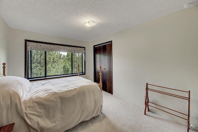 1644 Gold Rush Ave, Helena, MT 59601 - bedroom with carpet flooring, a textured ceiling, a closet, and baseboards