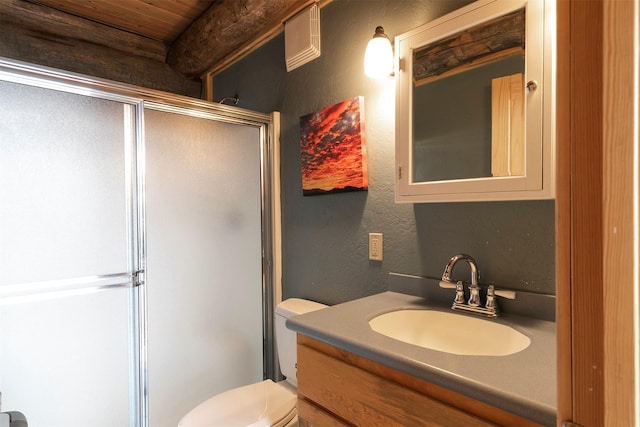 30 Douglas Lee Ln, Anaconda, MT 59711 - bathroom with a textured wall, a shower stall, and vanity