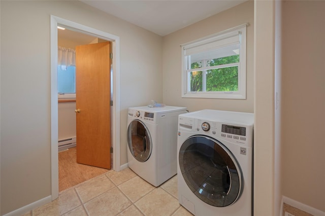 5706 Shannon Ct, Helena, MT 59602 - washroom featuring washing machine and dryer and a baseboard radiator