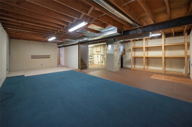 5706 Shannon Ct, Helena, MT 59602 - unfinished basement with heating unit and stairs