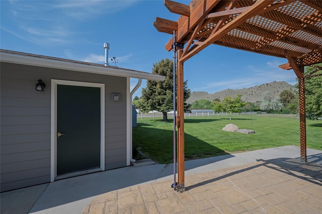 5706 Shannon Ct, Helena, MT 59602 - view of patio / terrace featuring a mountain view and a pergola