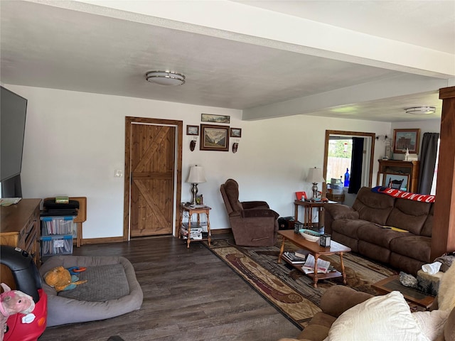 306 E Missoula Ave, Troy, MT 59935 - living area with dark wood finished floors and baseboards