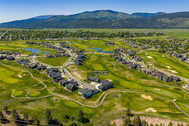 3069 Trading Post Pl, Missoula, MT 59808 - aerial view of residential area featuring a mountain backdrop and a local golf course
