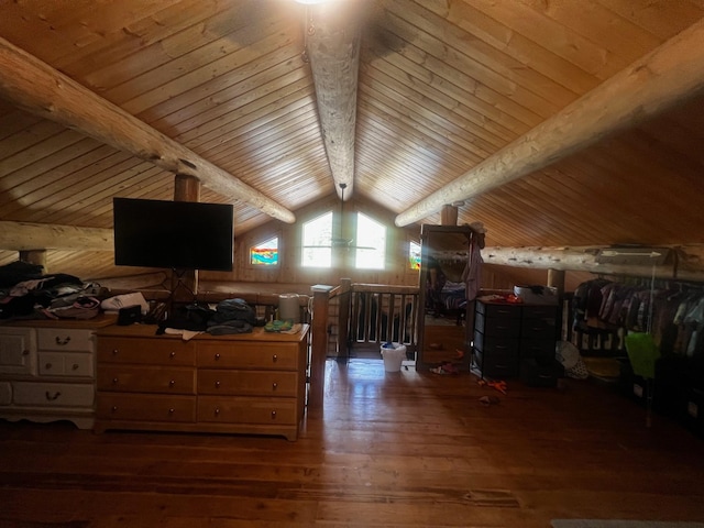 223 E G St, Sula, MT 59871 - bedroom featuring hardwood / wood-style floors and wood ceiling