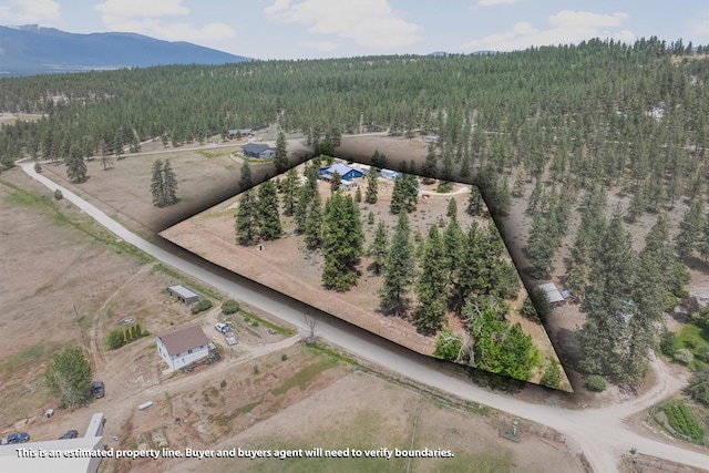 2813 Pine Lakes Ct, Stevensville, MT 59870 - view of property location featuring a forest and a mountain backdrop