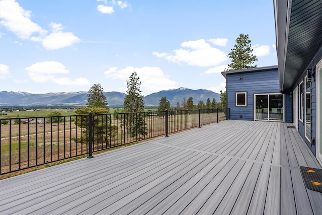 2813 Pine Lakes Ct, Stevensville, MT 59870 - wooden terrace featuring a mountain view