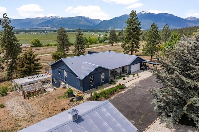 2813 Pine Lakes Ct, Stevensville, MT 59870 - overview of rural landscape with a mountain backdrop