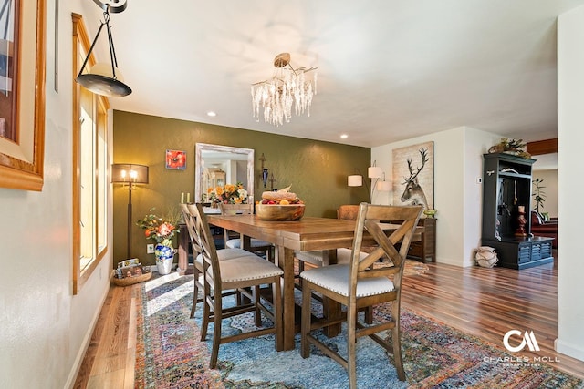 2623 Gold Rush Ave, Helena, MT 59601 - dining space with light wood-style flooring, a chandelier, and recessed lighting