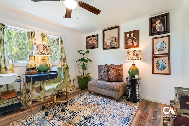 2623 Gold Rush Ave, Helena, MT 59601 - sitting room with wood finished floors and ceiling fan