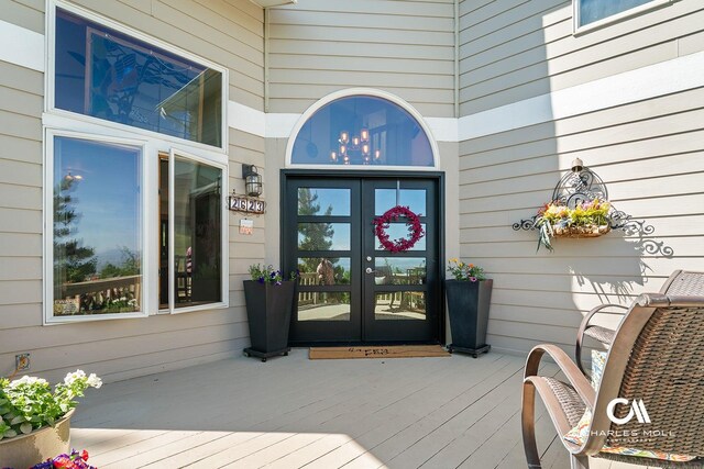 2623 Gold Rush Ave, Helena, MT 59601 - doorway to property with french doors and a deck